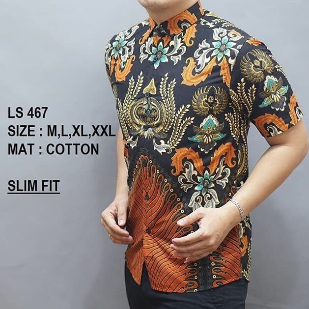 LS467 KEMEJA BATIK PRIA SLIM FIT MEWAH UNIK BAJU BATIK PRIA BEST SELLER