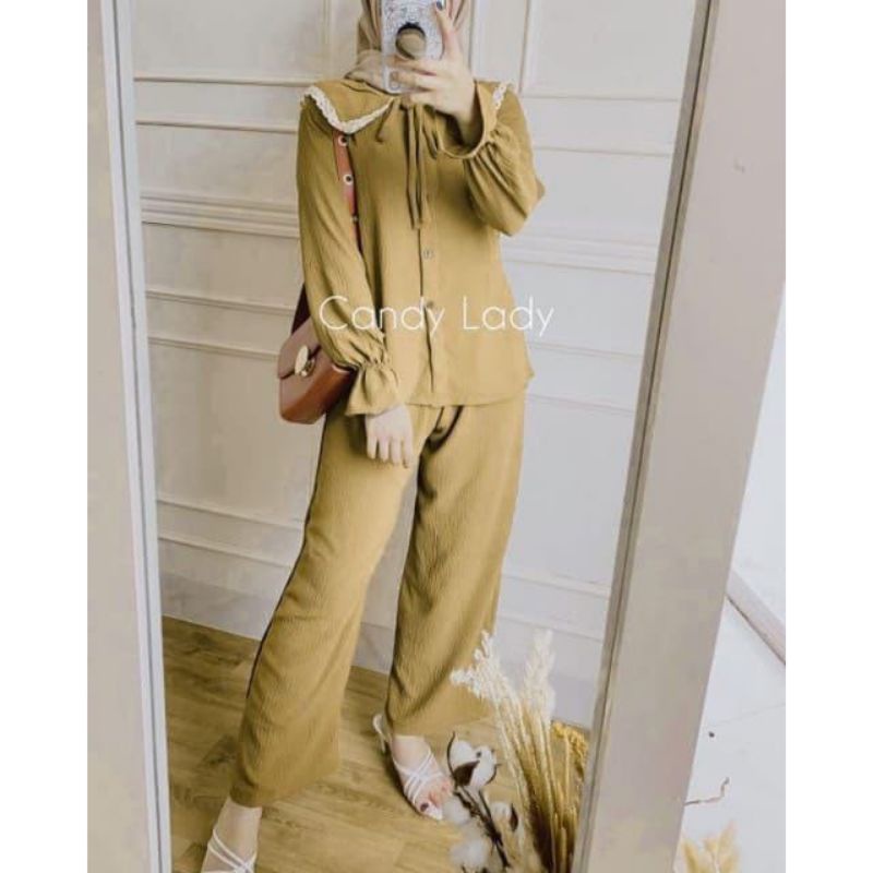 ONE SET CRINCLE || BELLE SET || ONE SET CINCIN HITAM || STELAN WANITA-3