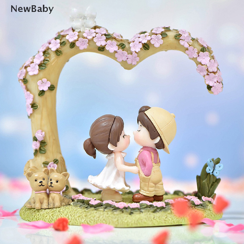 Newbaby 1 Pasang Miniatur Pasangan Kekasih Untuk Dekorasi Taman Minifairy Gardencraft Diy