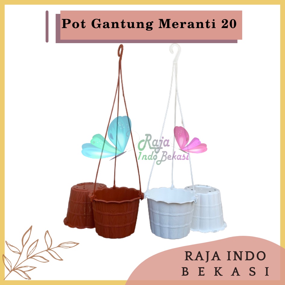 Pot Gantung Meranti 20 Putih Merah Bata Merah Coklat Terracota Terracotta Pot Bunga Gantung Motif Gentong Mirip Country Murah Termasuk Tali Pot Bunga Gantung Murah Grosir Unik Plastik Putih