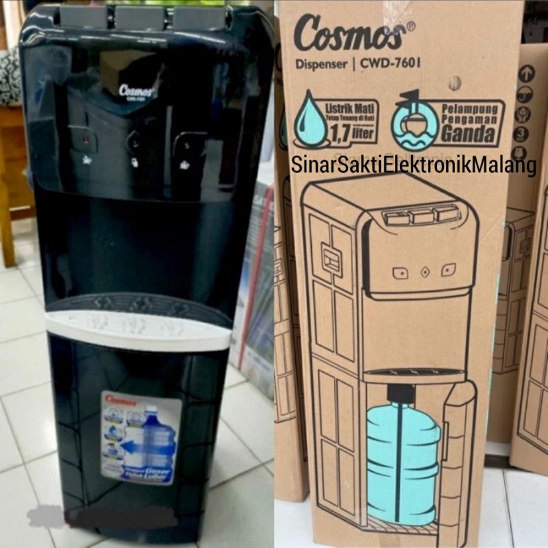 Dispenser Cosmos Galon Bawah CWD 7601 CWD7601 Panas Dingin Normal Garansi Resmi