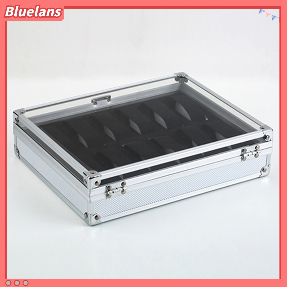 Kotak Organizer Jam Tangan Multifungsi 6 / 12 Sekat Bahan EVA Aluminum Alloy