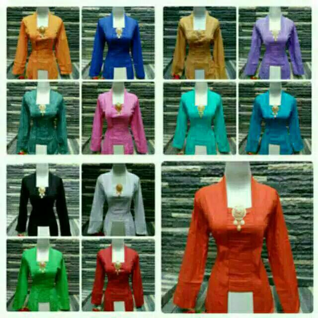 KUTUBARU EMBOSS POLOS ATASAN BAJU KEBAYA MODERN SERAGAM BRIDESMAIDS LENGAN PANJANG