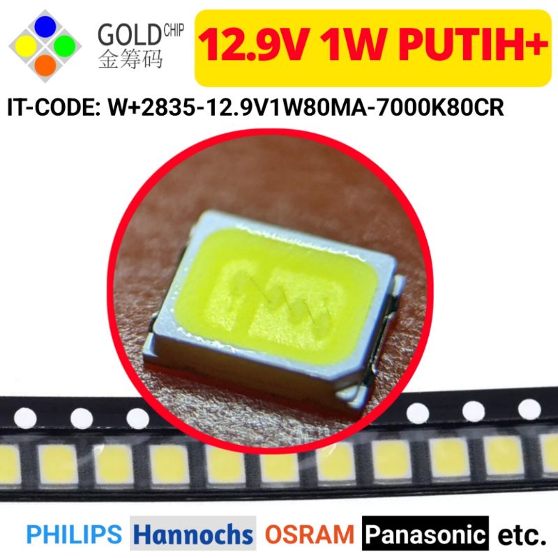 LED SMD GOLDCHIP 2835 3V 6V 9V 12V 18V  UNTUK SERVIS LAMPU PHILIPS OSRAM HANNOCHS DLL