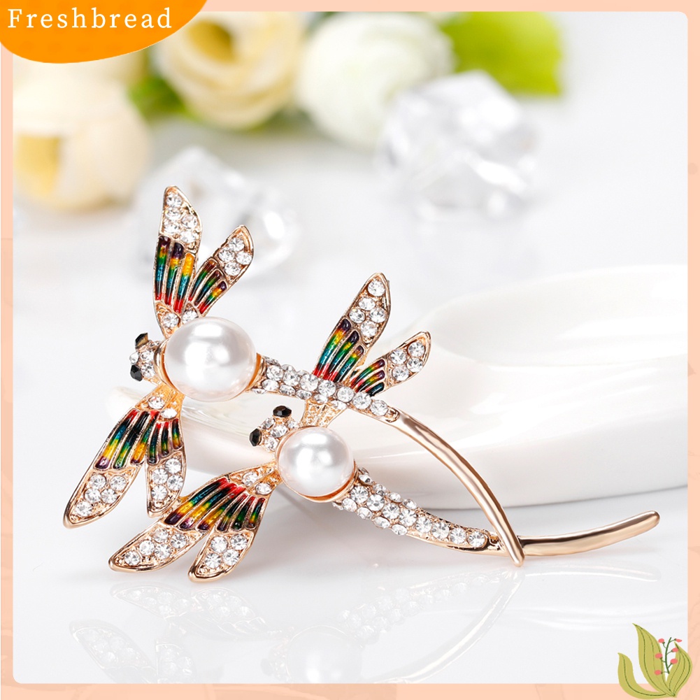 [ TERLARIS]Flying Dragonfly Brooch Pin Shiny Rhinestone Enamel Insect Women Fashion Jewelry