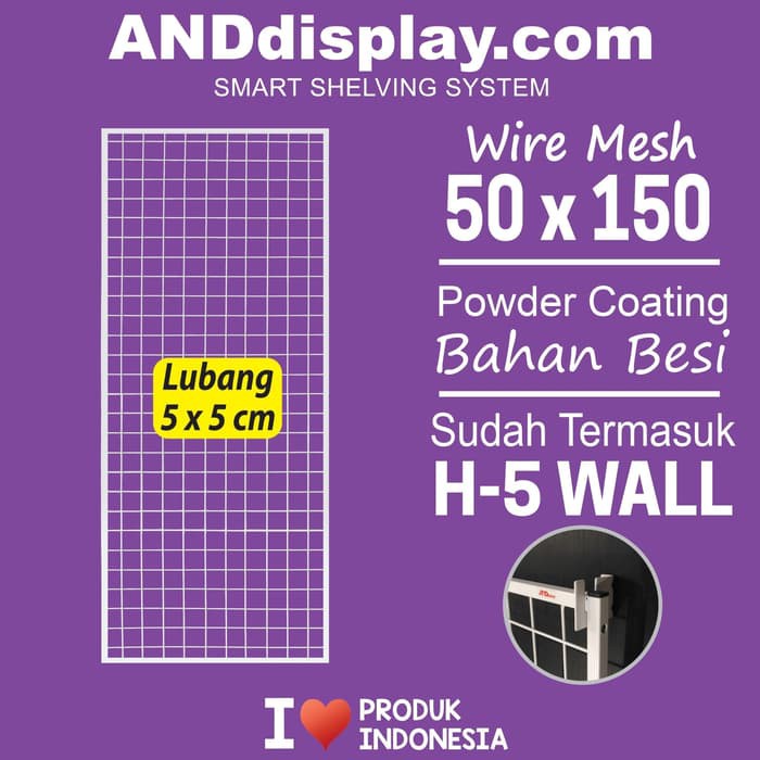 Jual Best Seller Wiremesh 50x150cm H5 Wall Kawat Ram Dinding Wire Grid Shopee Indonesia 