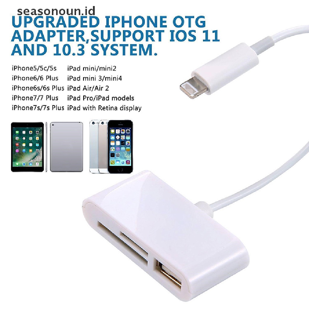 Adapter Konektor Card Reader Lightning Ke SD Card Kamera Micro USB Untuk iPhone iPad