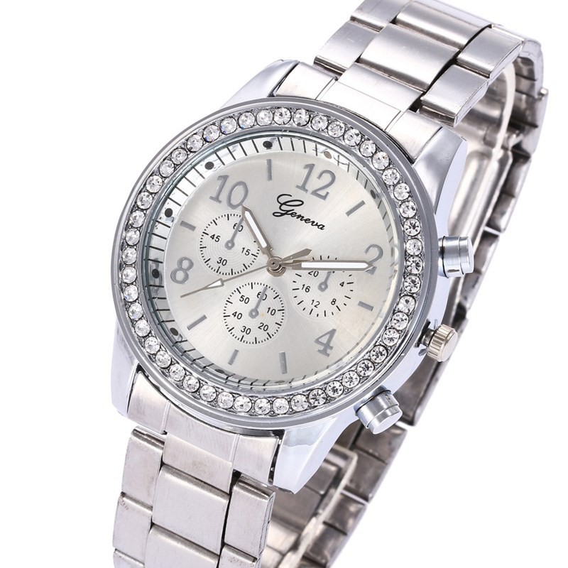 Jam Geneva Wanita Analog Diamond Fashion Casual Lady Wrist Watch Import-7