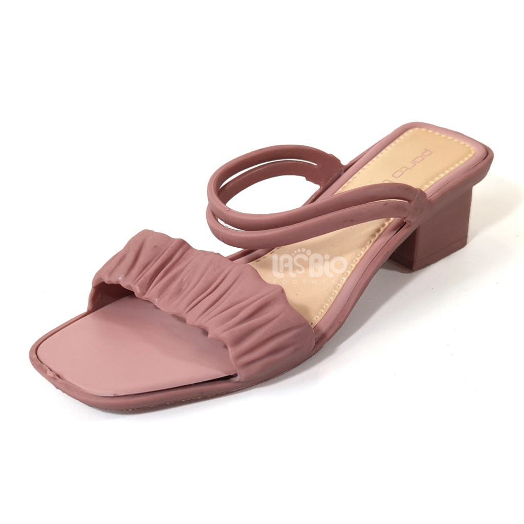 Porto Sandal Block Heels Karet Wanita Hak Tahu ZKS