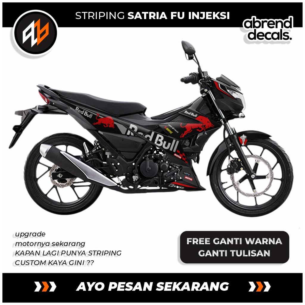 STRIPING SATRIA FU INJEKSI REDBULL / stiker motor satria fu injeksi tahun 2018 - 2021