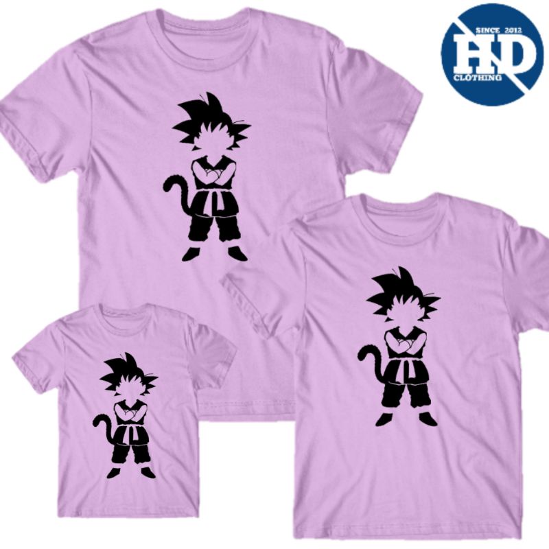 kaos dragon ball lengan pendek ayah ibu dan anak edisi couple family cotton combad 30s