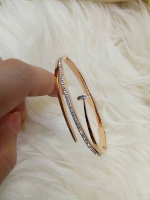 GELANG TITANIUM CATIER PAKU  ROSE GOLD / GELANG WANITA IMPORT / GELANG CEWEK