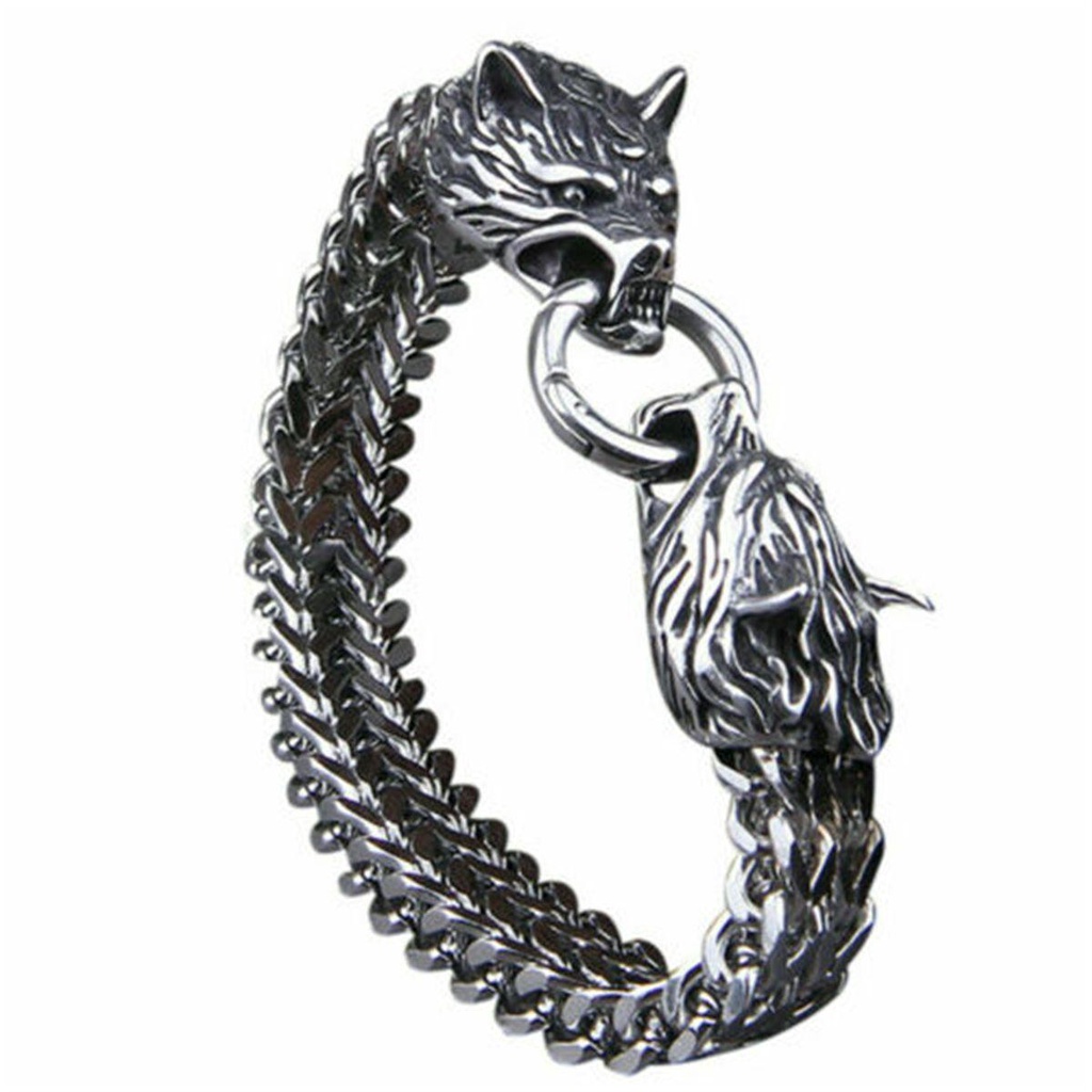 Lily Fenrir Kepala Gelang Fashion Rantai Cincin Gesper Gelang Stainless Steel