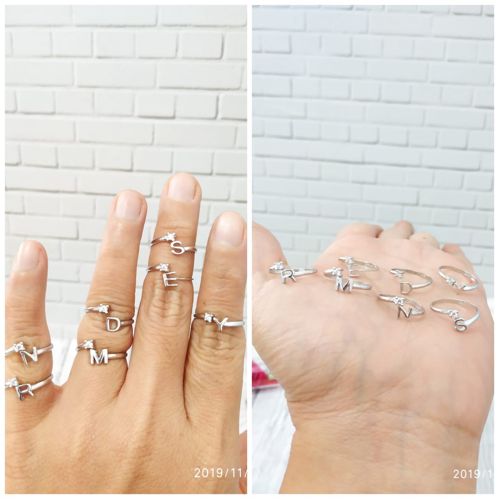 CINCIN HURUF MATA KECIL PERAK ASLI S925 CC686