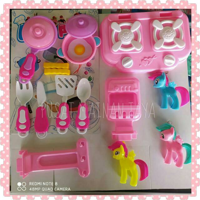 Mainan anak perempuan Mainan kuda pony mainan masak pink LM2