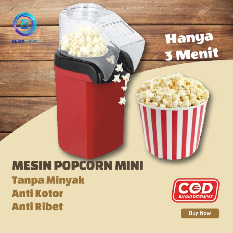 Mesin Alat Pembuat Popcorn Brondong Jagung Pop Corn Mini Listrik Teknologi Udara Panas