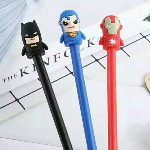 

ATK Stationery Ballpoint Bolpen Bulpen Pulpen Pen Superhero Super Hero Batman Ironman Spiderman