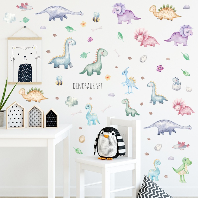 Stiker Dinding Desain Dinosaurus Untuk Kamar Tidur Anak