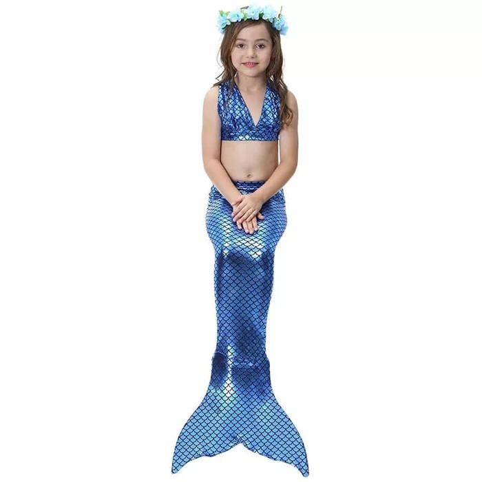 Toom | Kostum Mermaid Biru Anak Monofin / Baju Anak Mermaid Set Biru Mr15