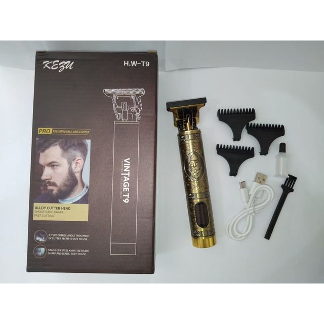 ALAT CUKUR RAMBUT PROFESSIONAL VINTAGE - T9 CORAK GOLD MEWAH