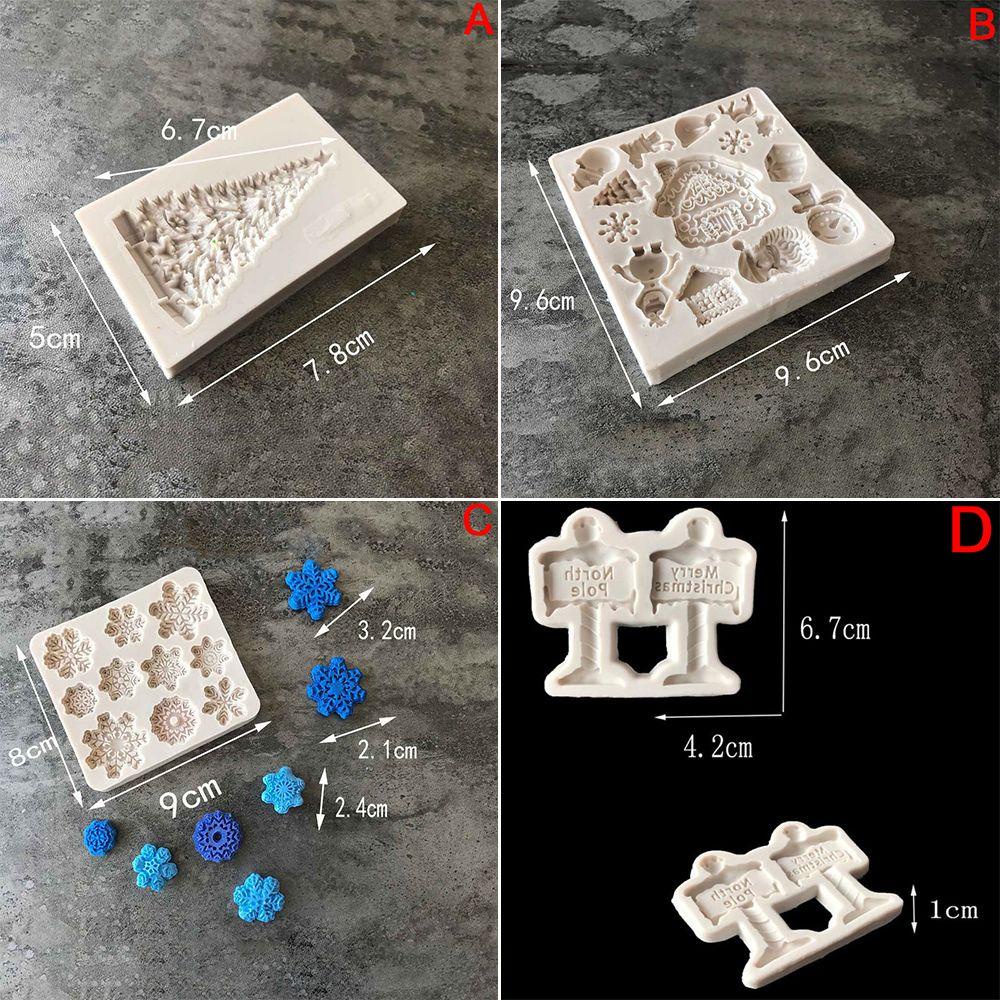 Populer Cetakan Fondant Kue Kering Pastry Santa Snowflake Silikon