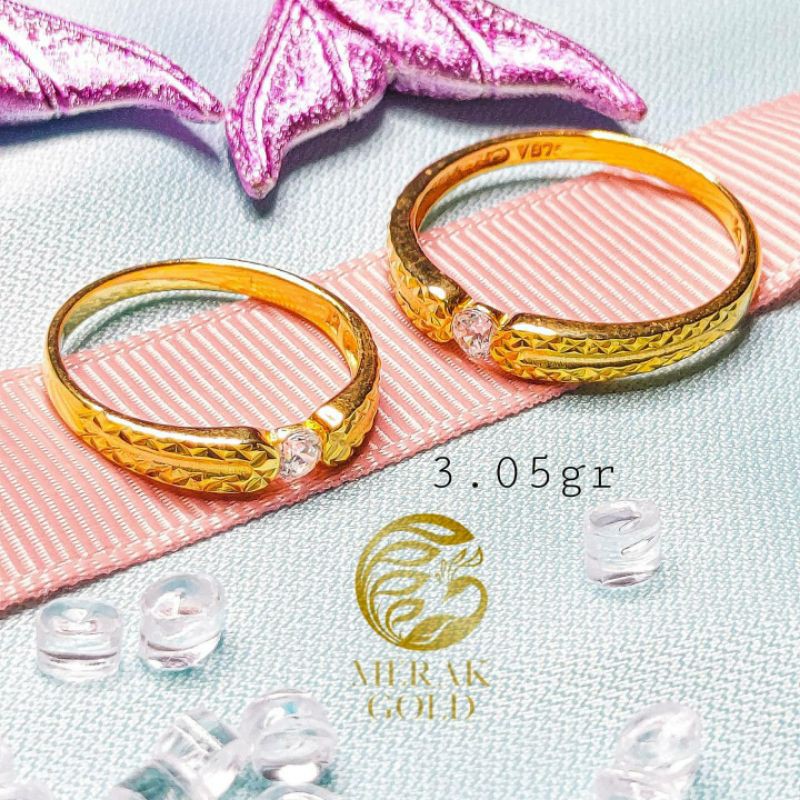 Cincin Emas Asli Couple Tunangan Kadar 375