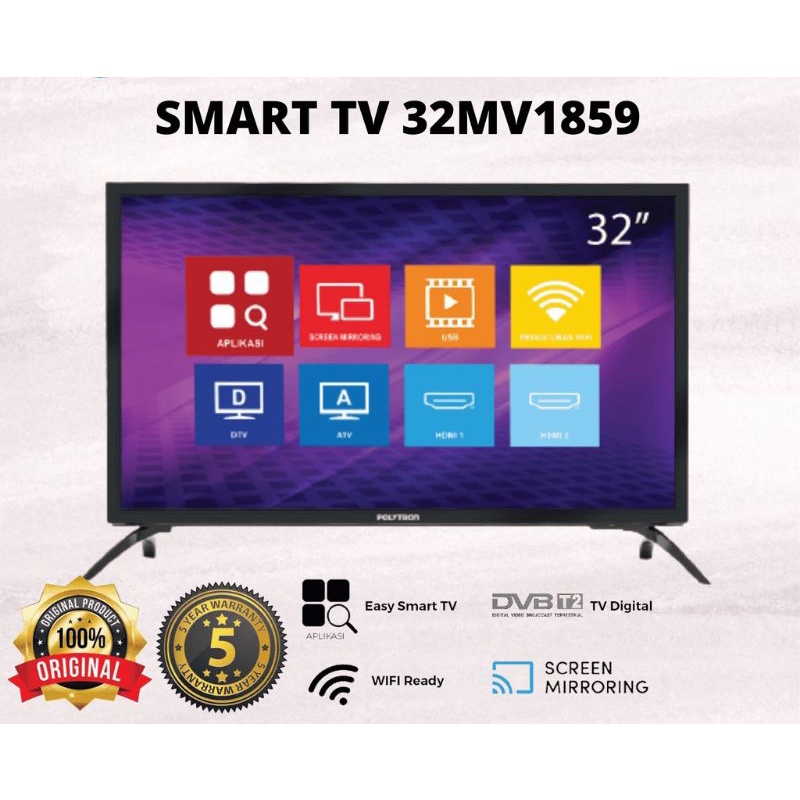 Polytron LED Easy Smart Digital TV 32 Inch PLD 32MV1859