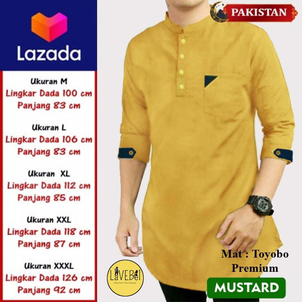 LVB Baju Koko Kurta PAKISTAN TOYOBO/TERBARU/Qurta/Koko Lengan 3/4/Baju Muslimin Jumbo/Kemeja/23450