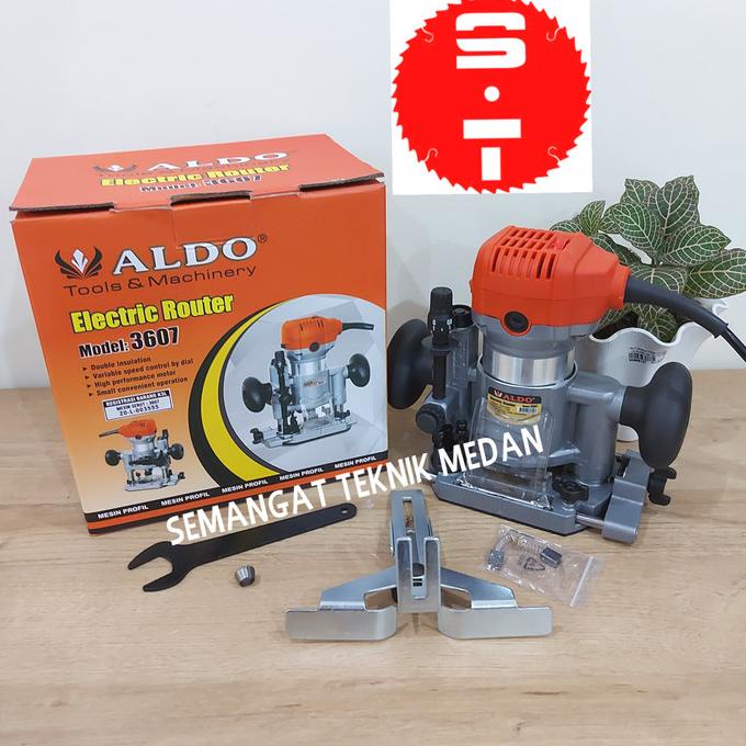 3607 MESIN HAND TRIMMER MINI PROFIL ROUTER TANGAN DUDUKAN 1/4" ALDO Termurah