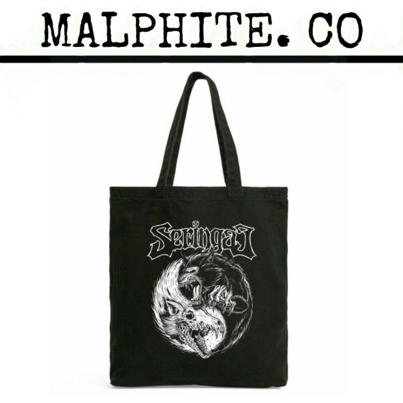 Totebag Seringai Tote Bag Motif Logo Band Metal Merch Tas Jinjing Selempang Shoulder Hand Pria Wanit