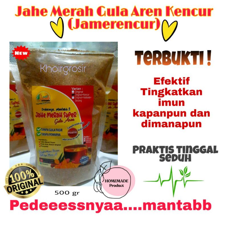 

Jahe Merah Gula Aren Kencur Murni dan Original 500 gr