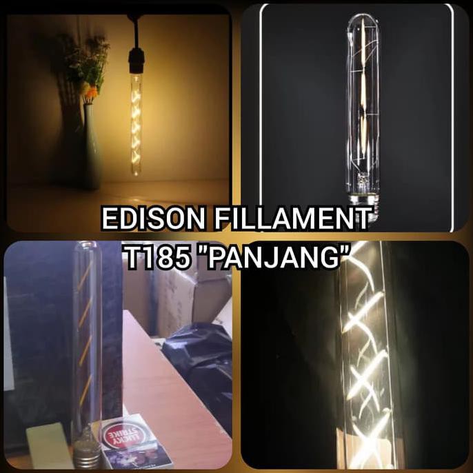 Lampu LED edison filamen filament T185 panjang 4 watt 4w retro classic