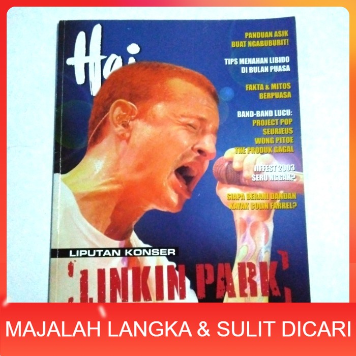 Majalah HAI No.43 Nov 2003 Cover CHESTER LINKIN PARK Langka