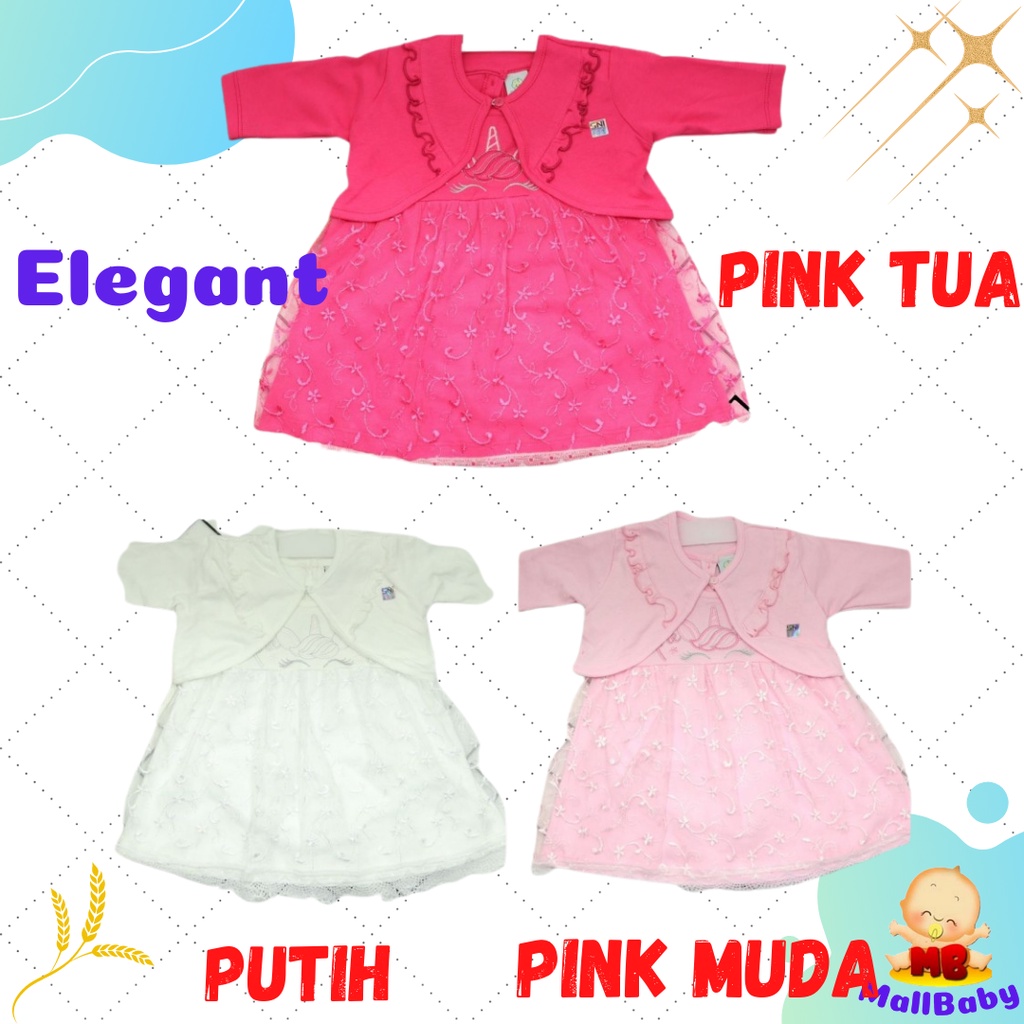 Baju Bayi Perempuan Gaun Dress Bayi Cardigan Bunny