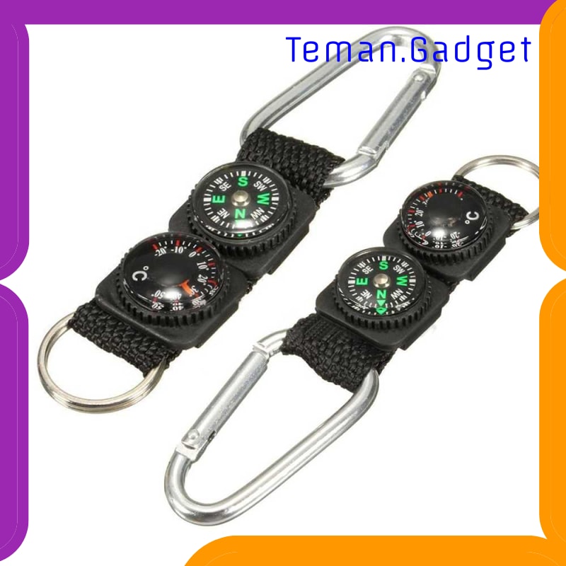 TG-ID022 MAYITR GANTUNGAN KUNCI 3 IN 1 KOMPAS TERMOMETER CARABINER KEY RING