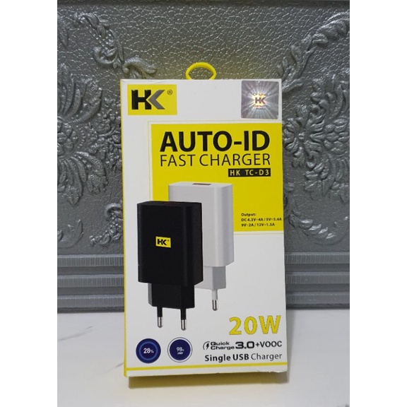 Charger HK TC-D3 AUTO-ID FAST CHARGER 20W Quick Charge 3.0