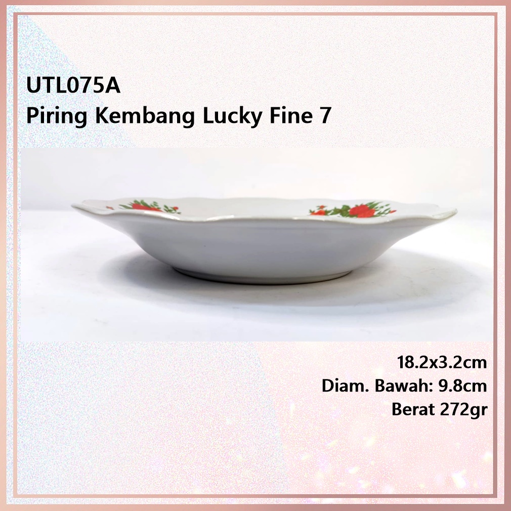 Piring Sate/Piring Makan Kembang Lucky Fine 7 Inch