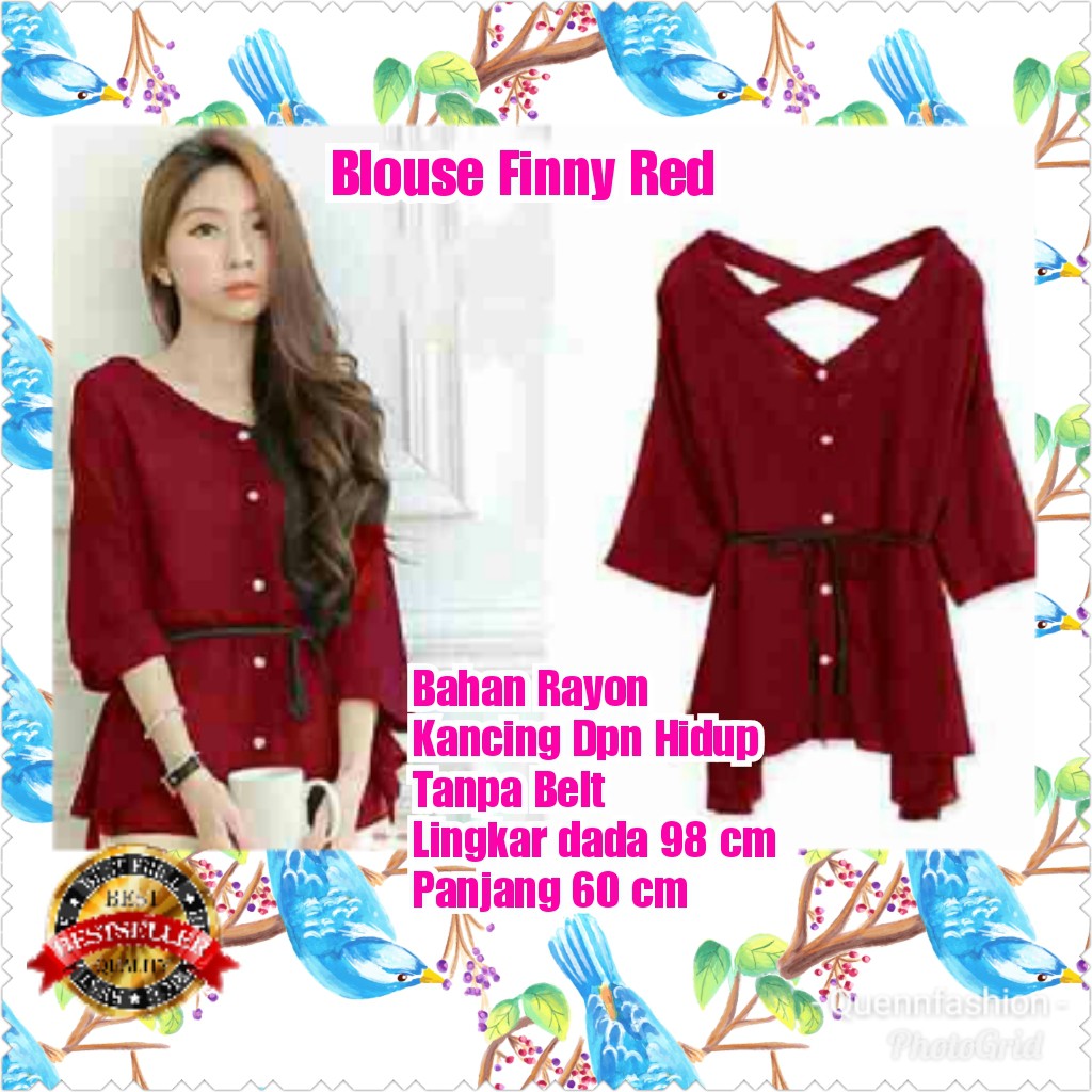 TERMURAH FINNY RED / BLOUSE/ TERBARU / TERPOPULER / TERLARIS /KONDANGAN/PESTA/TERMURAH