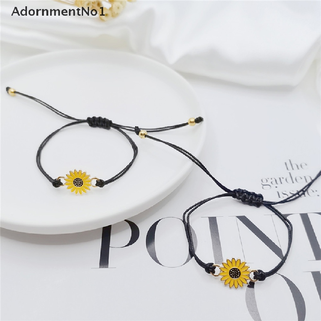 (AdornmentNo1) 2pcs / Set Gelang Persahabatan Rantai Pendan Hati + Huruf Lucky Wish