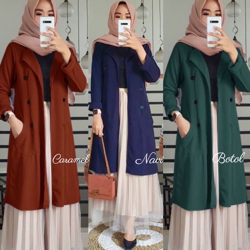 Cleva Cardi LD100+ Blazer Wanita Korea Outer Long Cardigan Panjang Wanita  / R.1 - 315-6337