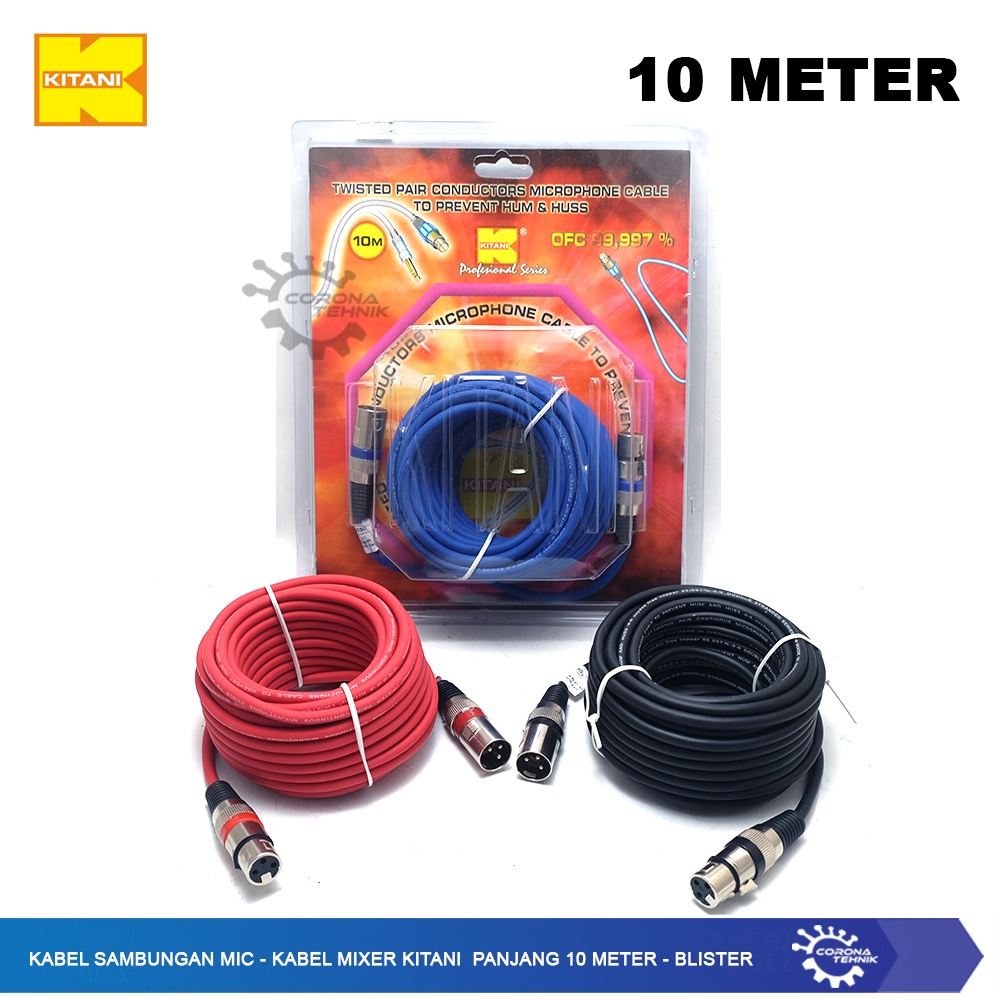 Kabel Mixer Kitani Panjang 10 Meter - Blister - Kabel Sambungan Mic