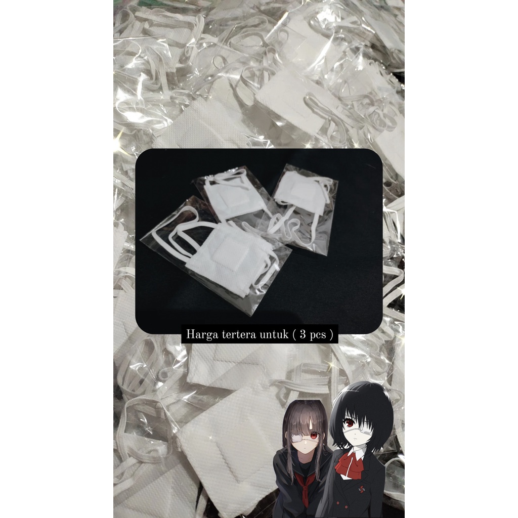 EYE PATCH / PENUTUP MATA COSPLAY, DANCE, PHOTOSHOOT ( ISI 3 PCS )