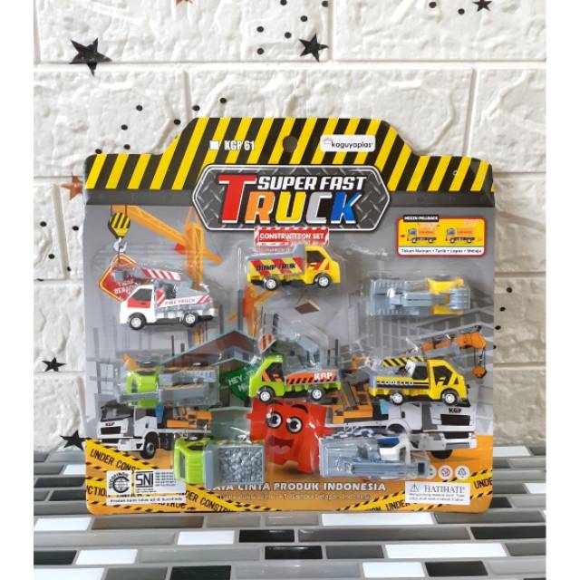 Mainan mobil truck/truk mesin pull back