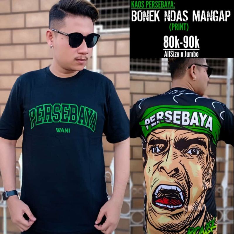 (BONEK) KAOS PERSEBAYA NDAS MANGAP TERMURAH-JAKET HOODIE PERSEBAYA