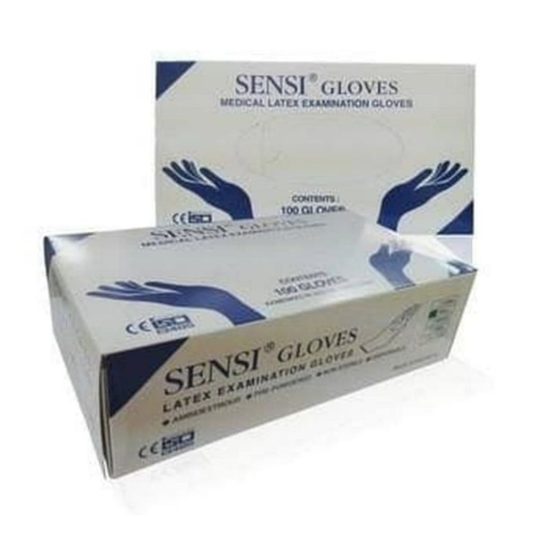 sarung tangan sensi latex / sensi latex examination gloves / sensi gloves s m l