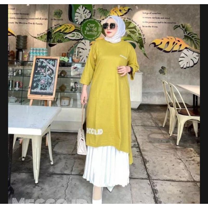 Long Tunik Premium JUMBO LD 120-130 Oversize Terbaru Bahan Kaos Combed premium