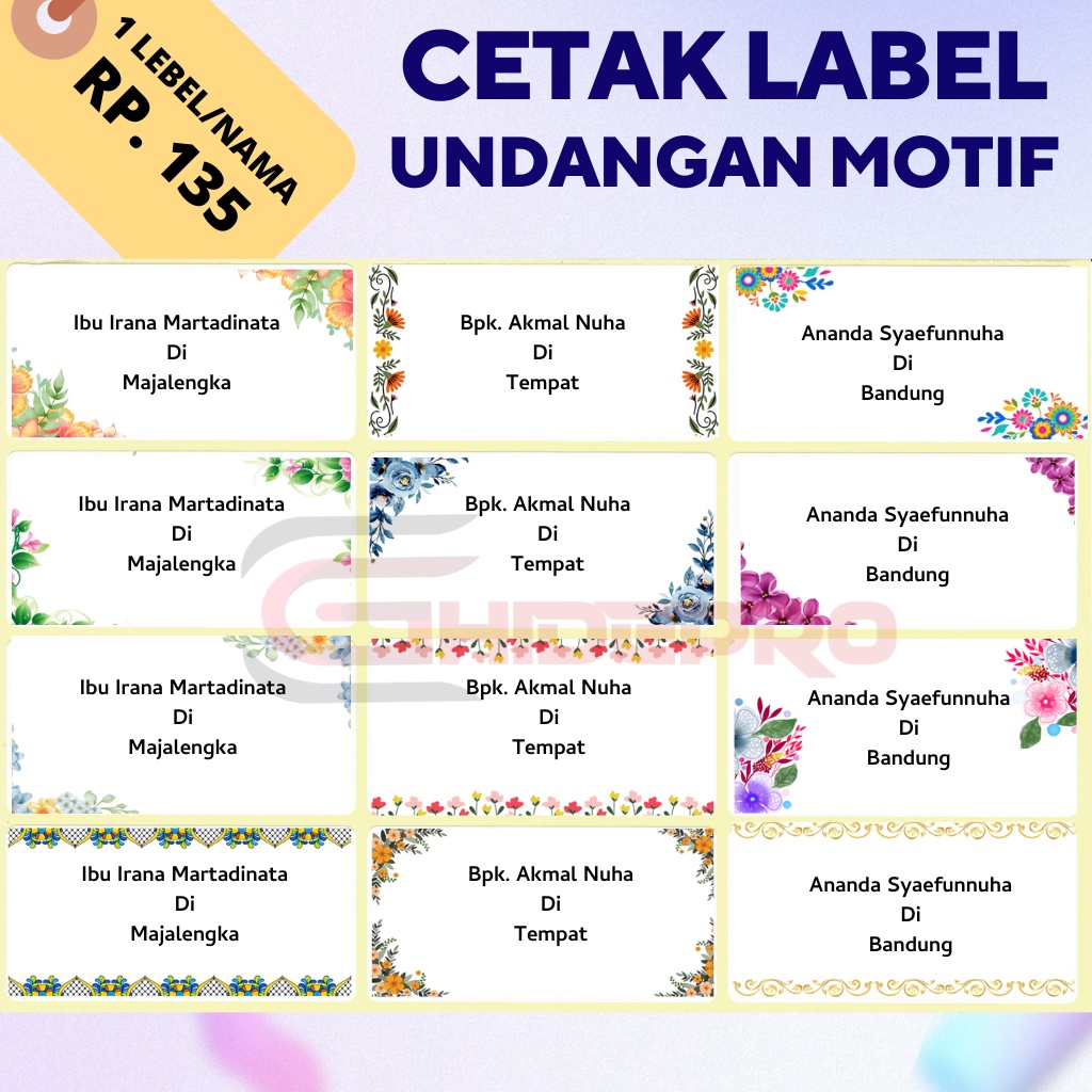 

CETAK/PRINT LABEL UNDANGAN 103 MOTIF