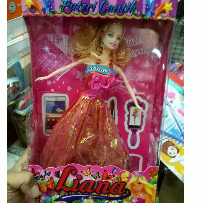 boneka barbie putri cantik liana, kemasan kotak mika