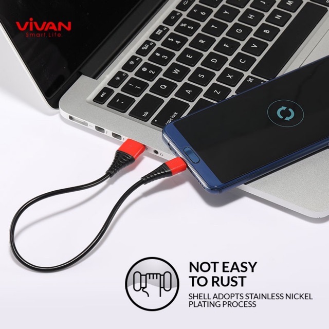 Kabel VIVAN SC30 Type C Fast Charging Kabel Data VIVAN 30CM 2.4A - Garansi Resmi 1 Tahun - SC30