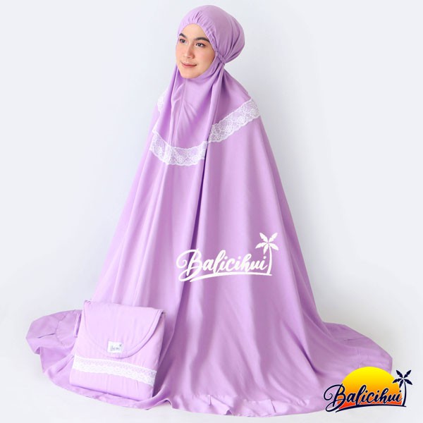 Balicihui Mukena Yasmina Lavender Polos Mukena Bali Dewasa, Jumbo